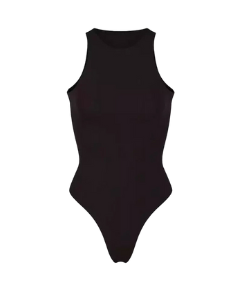 Skims Fits Everybody High Neck Bodysuit Onyx