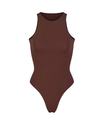 Skims Fits Everybody High Neck Bodysuit Cocoa