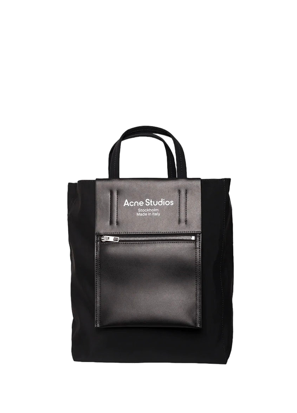 Acne Studios Baker Out medium canvas and printed leather tote Black