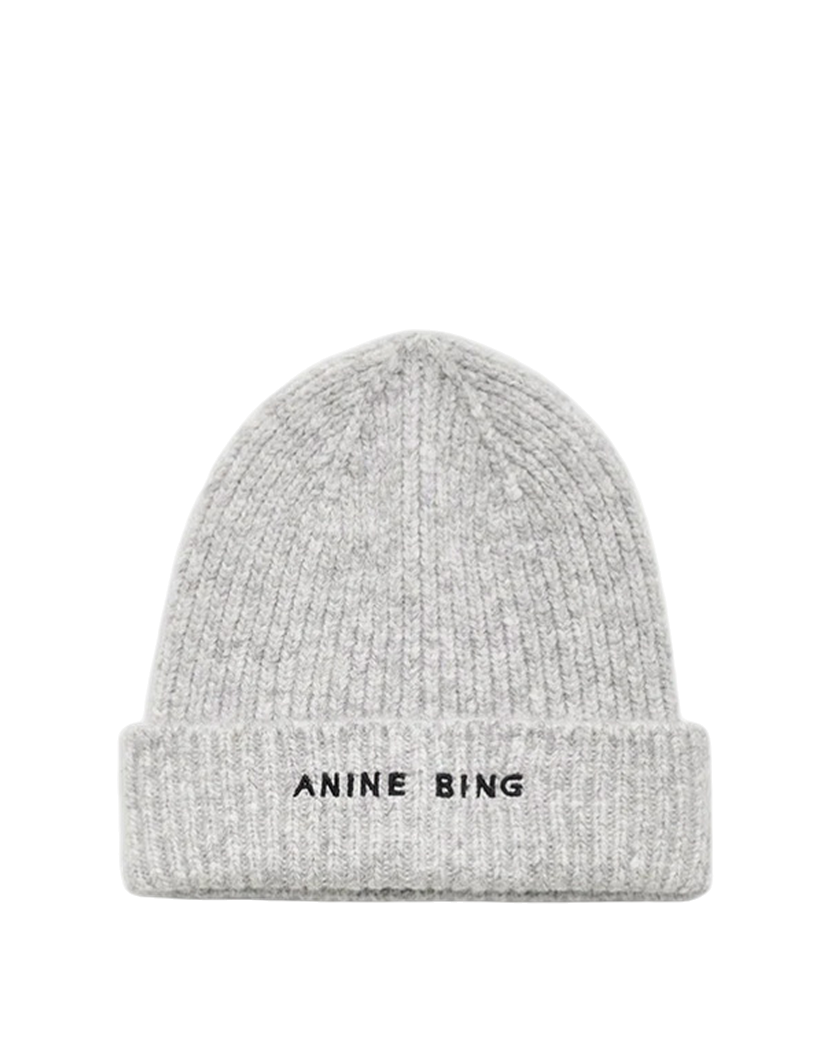 Anine Bing Elia Beanie Light Heather Grey