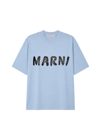 Marni logo-print t-shirt Sky Blue