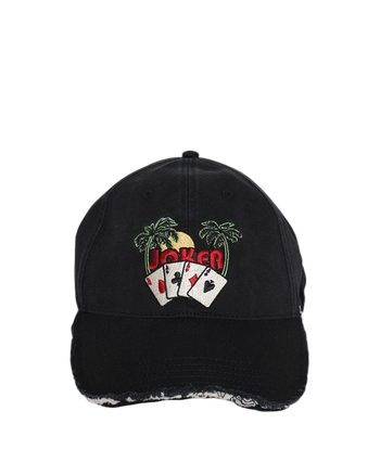 Martine Rose Joker Embroidered Roll Back Cap Black