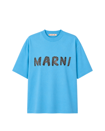 Marni logo-print t-shirt Blue