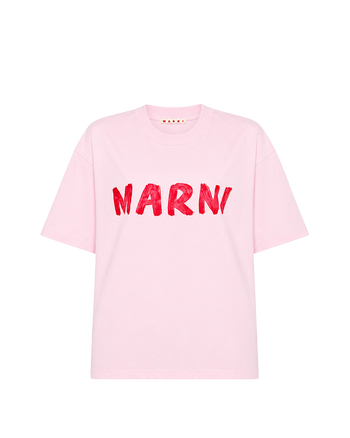 Marni logo-print t-shirt Pink