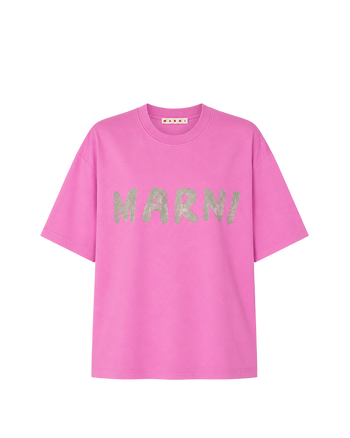 Marni logo-print t-shirt Rose Purple