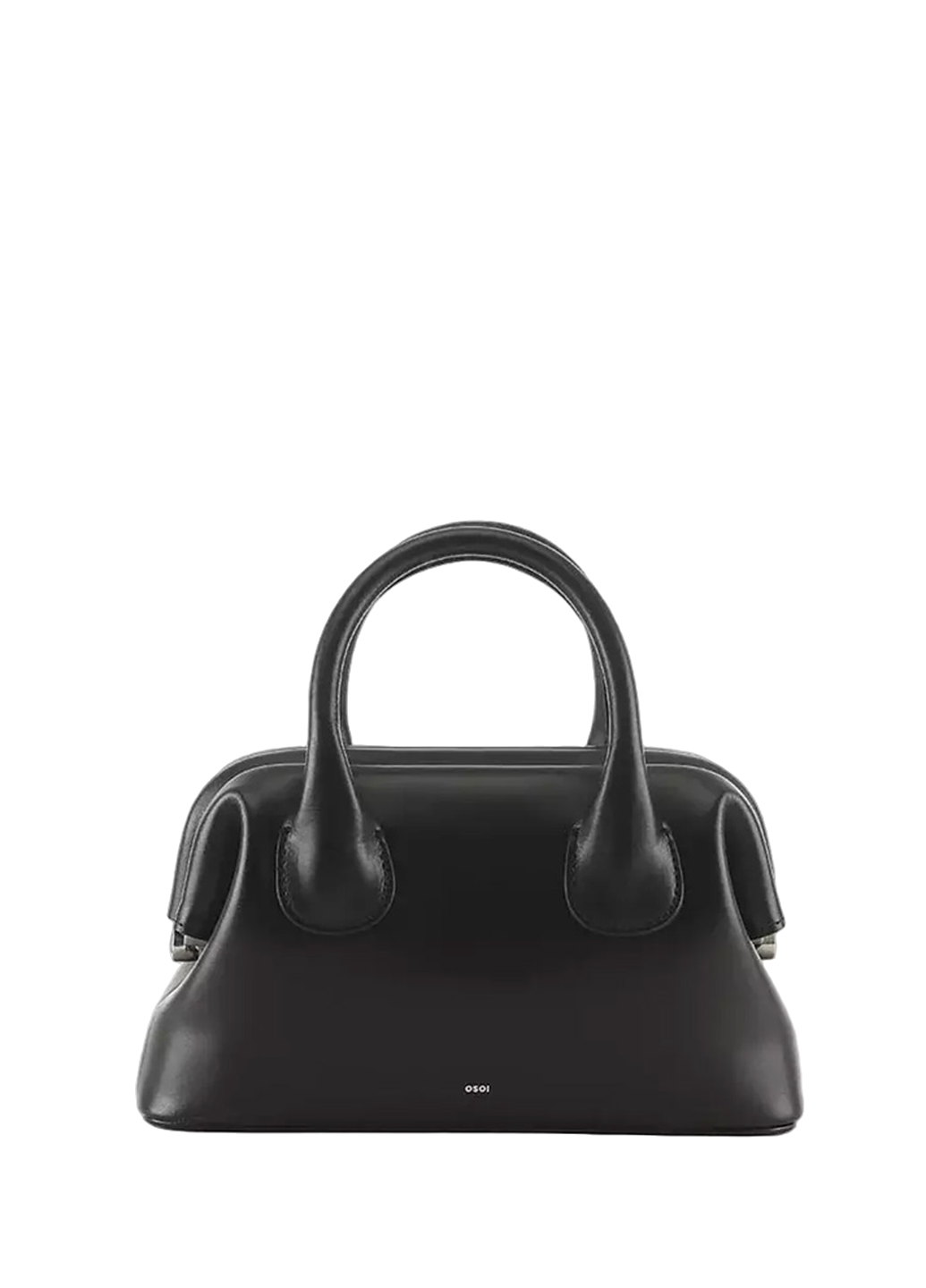 Osoi Mini Boat Leather Top Handle Bag Black