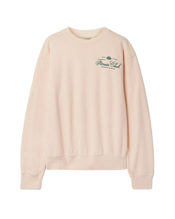 Sporty & Rich Fitness World Printed Cotton-Jersey Sweatshirt Cream