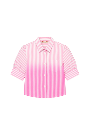 Marni Cropped Short Sleeve Shirt Striped Pink