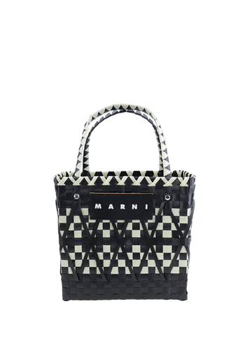 Marni Market Black And White Shopping Bag