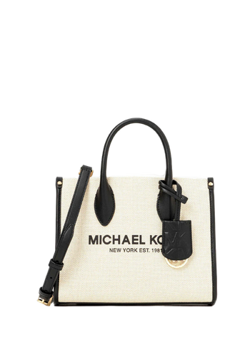 Michael Kors Mirella Small Canvas Shopper Crossbody Black