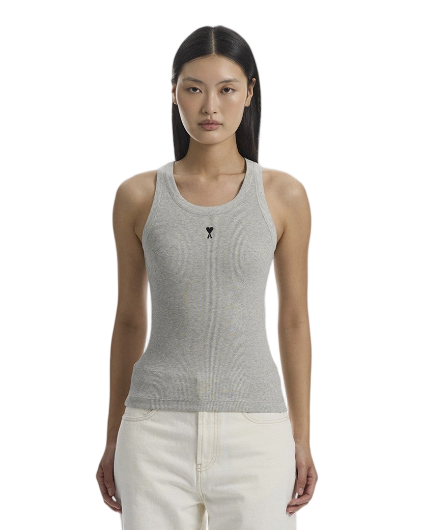 AMI Paris Ami de Coeur Rib Tanktop Grey