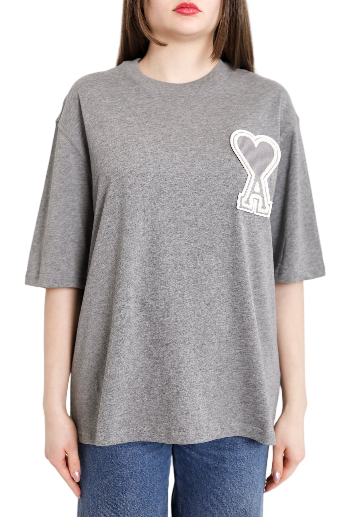 AMI Paris Exclusive Ami De Coeur T-Shirt Grey