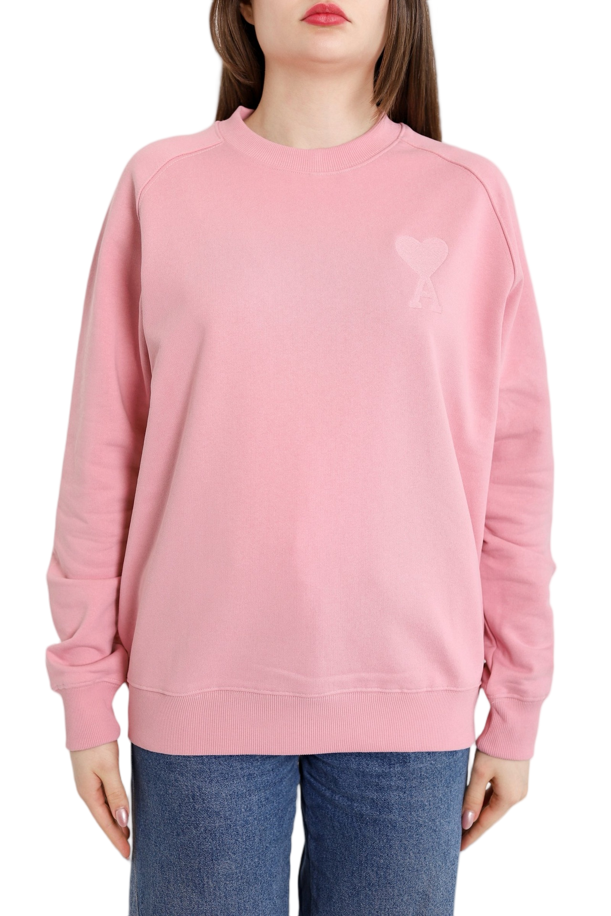AMI Paris Broderie Sweatshirt Pale Pink