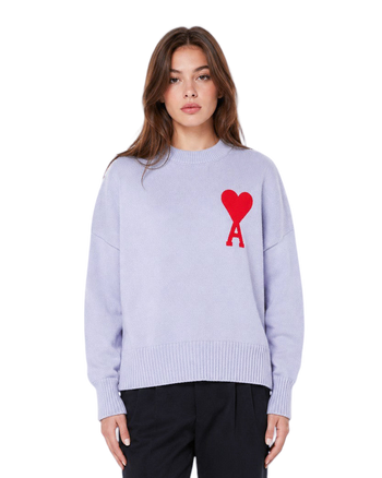 AMI Paris Ami De Coeur Oversize Sweater Lilac