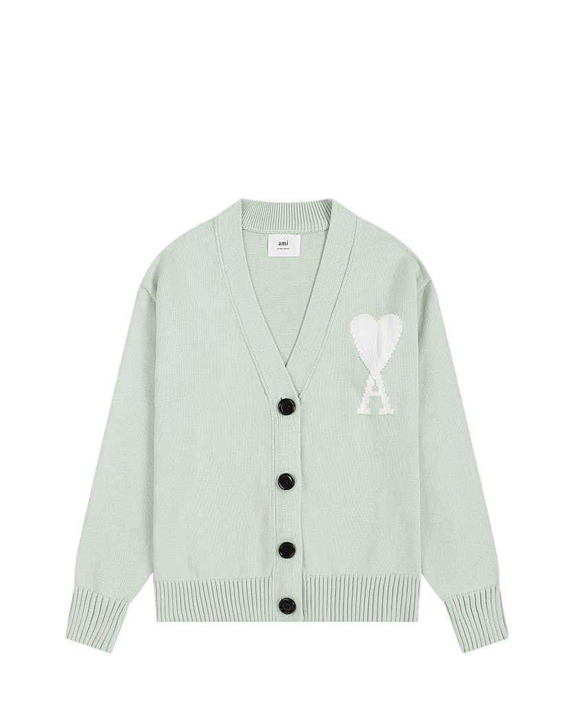 AMI Paris Ami de Coeur Cardigan Mint