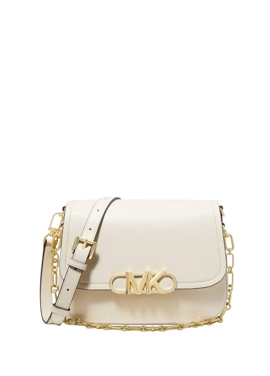 Michael Kors Parker Medium Leather Messenger Bag Cream