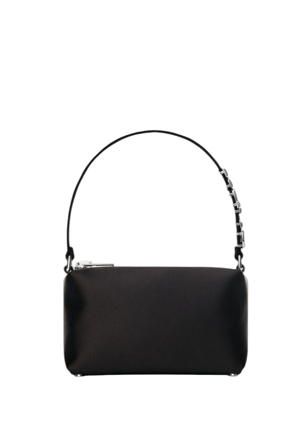 Alexander Wang Heiress Satin Pouch With Crystal Logo Black
