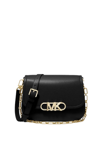 Michael Kors Parker Medium Leather Messenger Bag Black