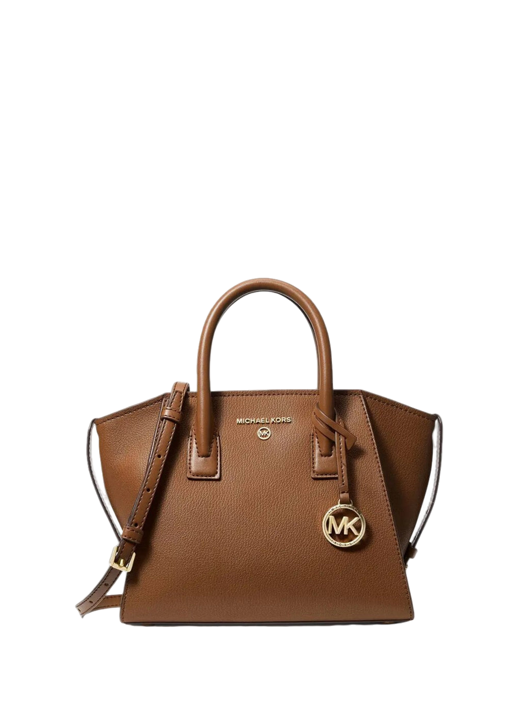 Michael Kors Avril Small Leather Top-Zip Satchel Brown