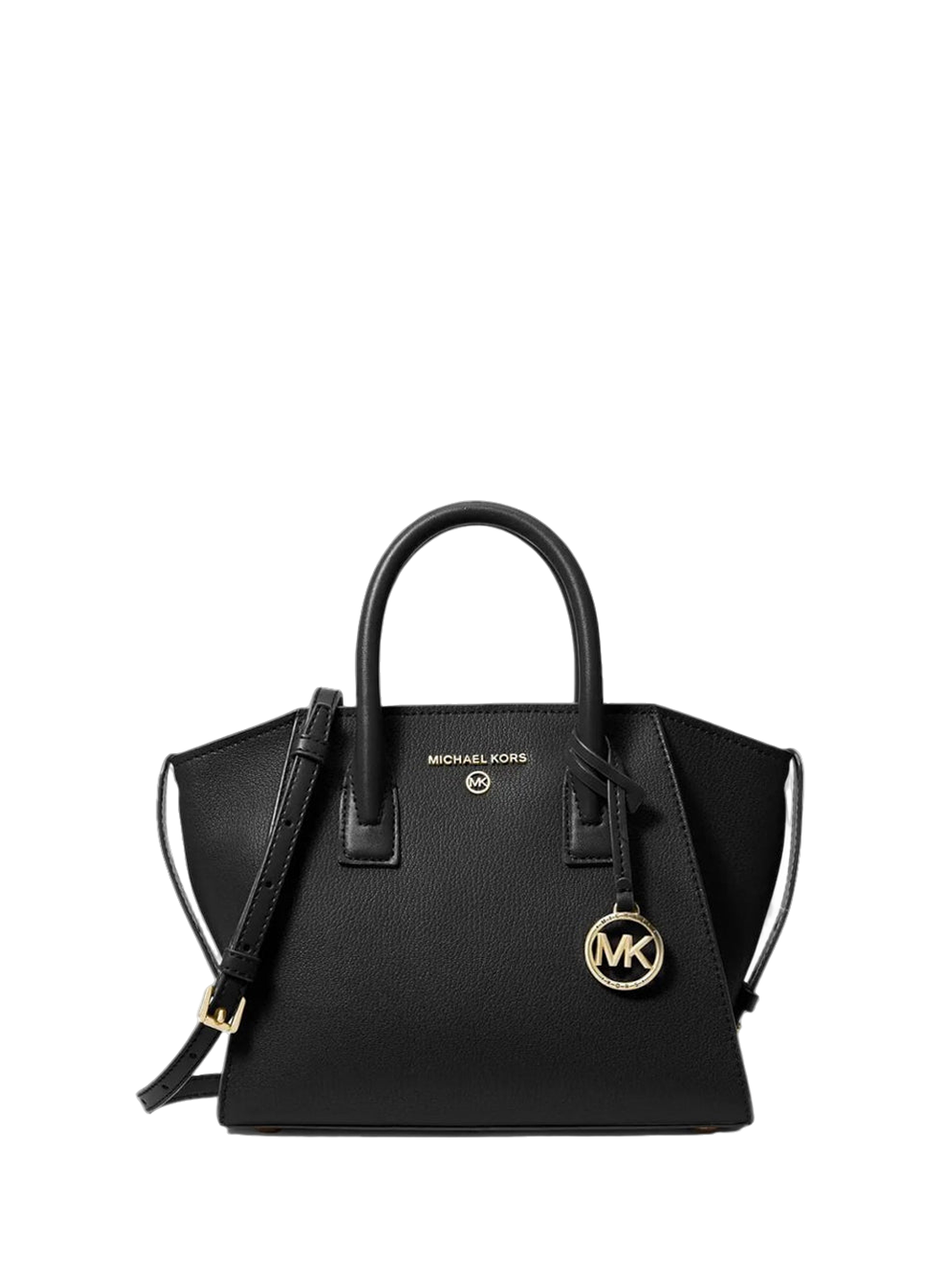 Michael Kors Avril Small Leather Top-Zip Satchel Black