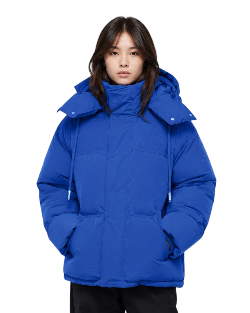 AMI Paris Ami de Coeur-Patch Padded Jacket Blue