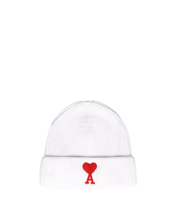AMI Alexandre Mattiussi Ami de Coeur Patch Beanie White
