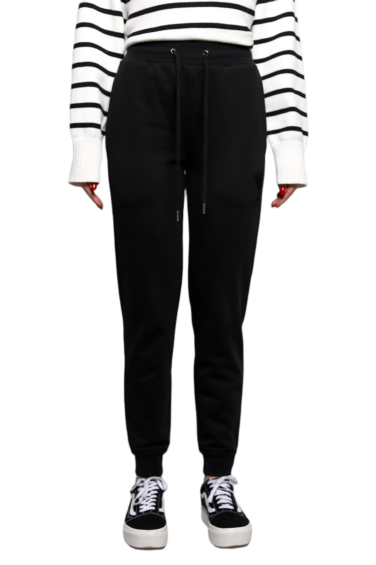 AMI Paris Organic Jersey Sweatpants Black