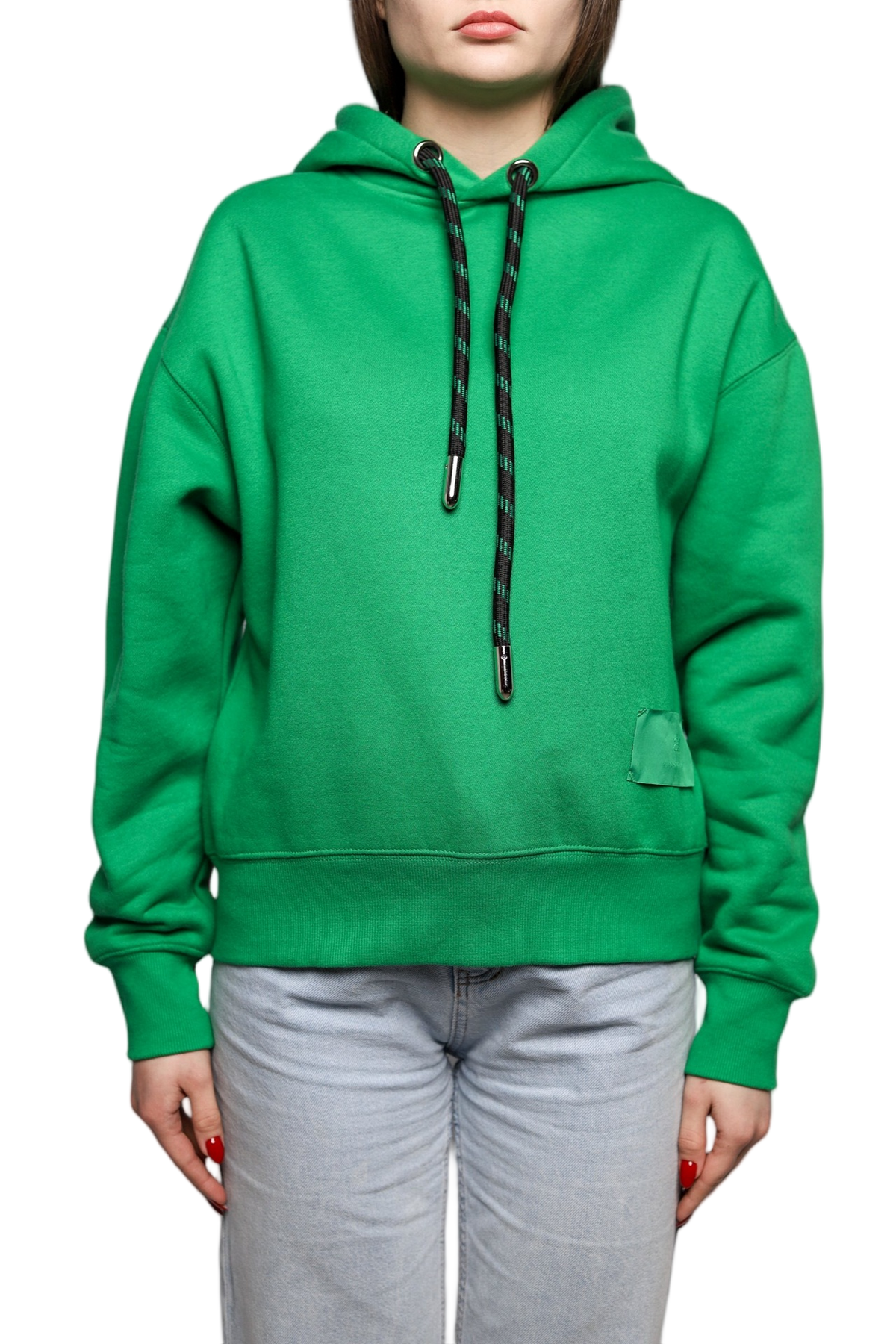 AMI Paris Hoodie Satin Label Green