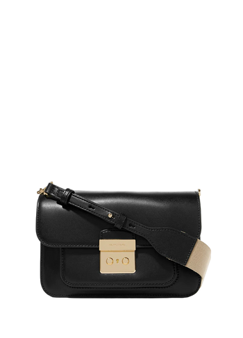Michael Kors Sloan Editor Leather Shoulder Bag Black