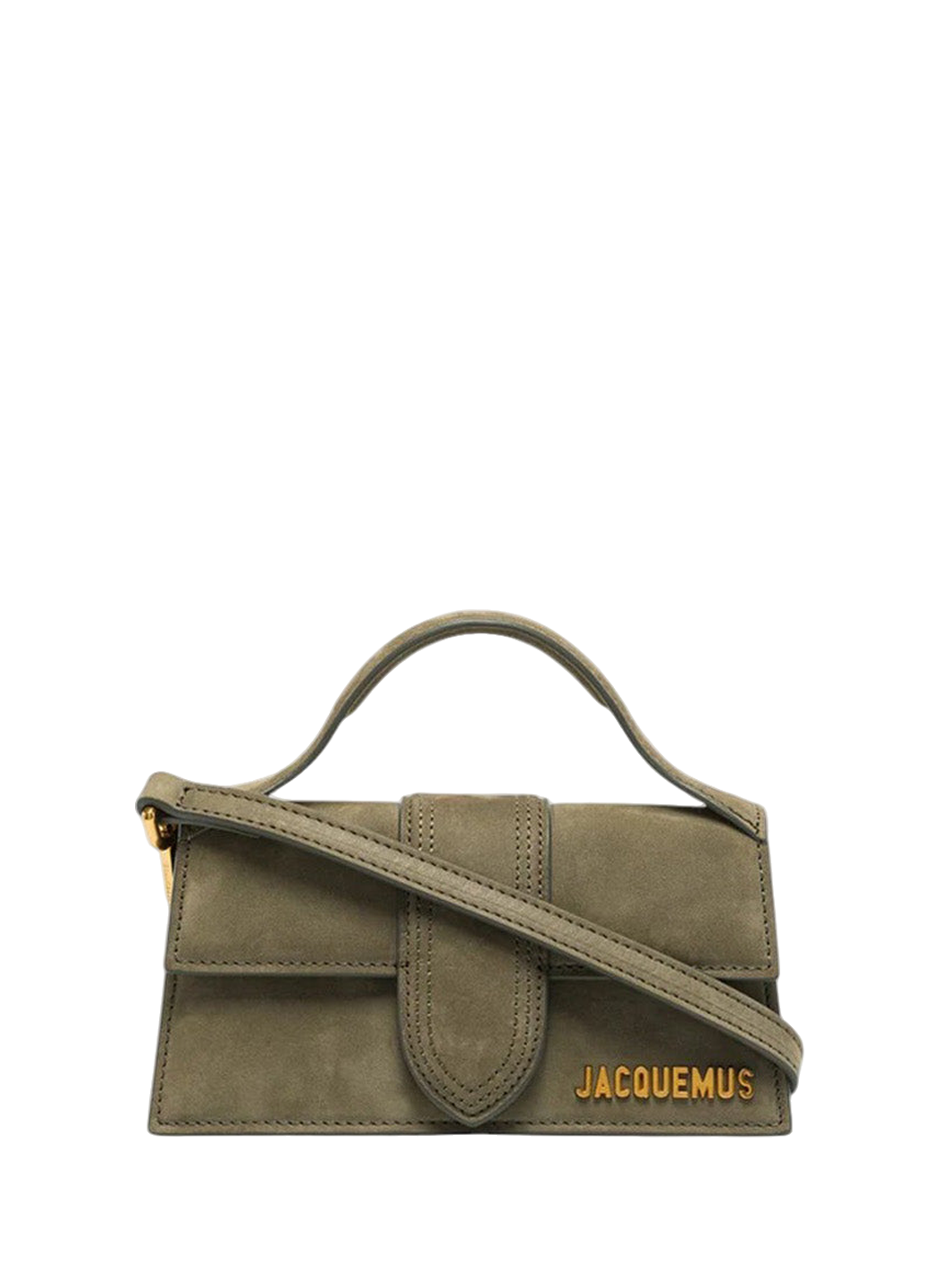 Jacquemus Le Bambino Mini Suede Shoulder Bag Olive