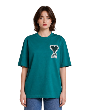 AMI Paris Exclusive Ami De Coeur T-Shirt Green
