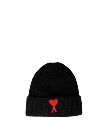 AMI Alexandre Mattiussi Ami de Coeur Patch Beanie Black