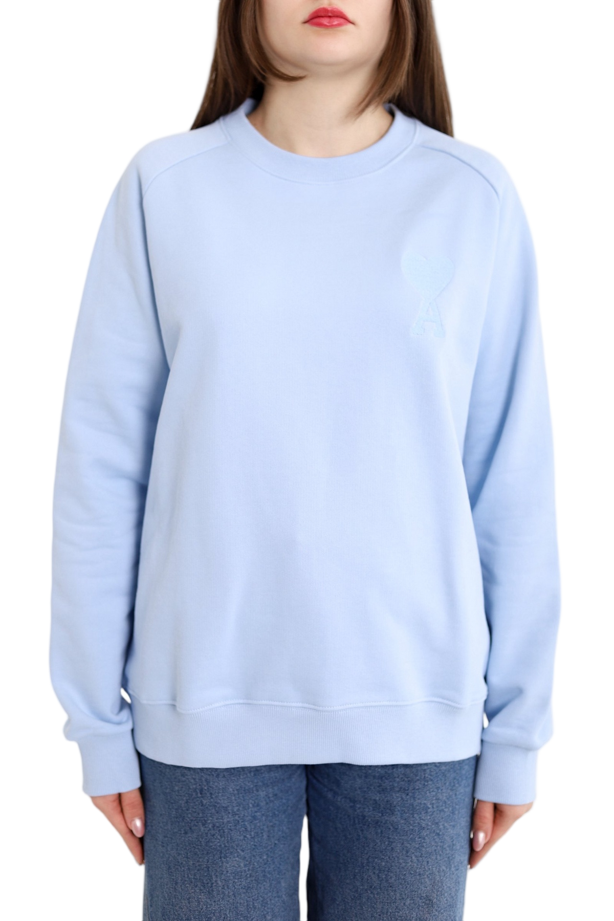 AMI Paris Broderie Sweatshirt Light Blue