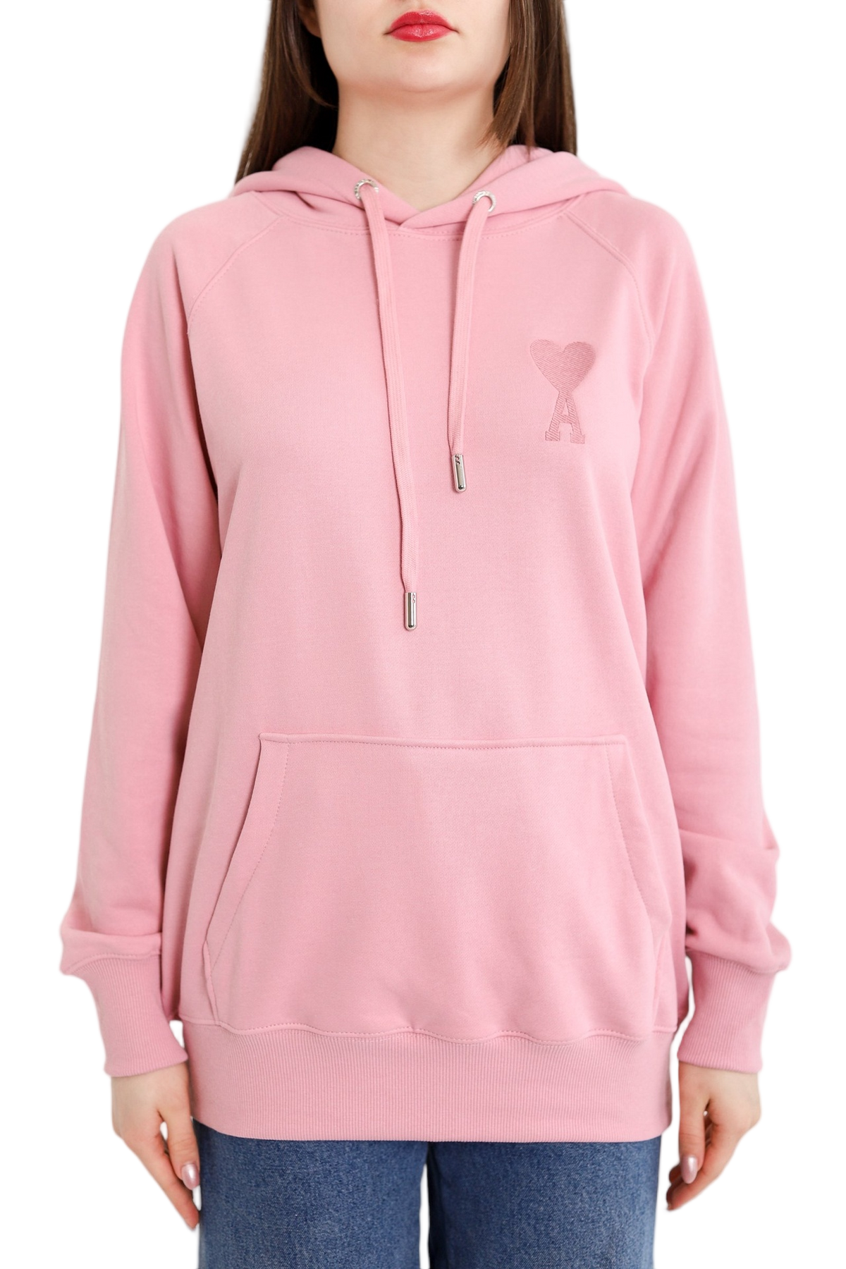 AMI Paris Ami de Coeur Hoodie Pink
