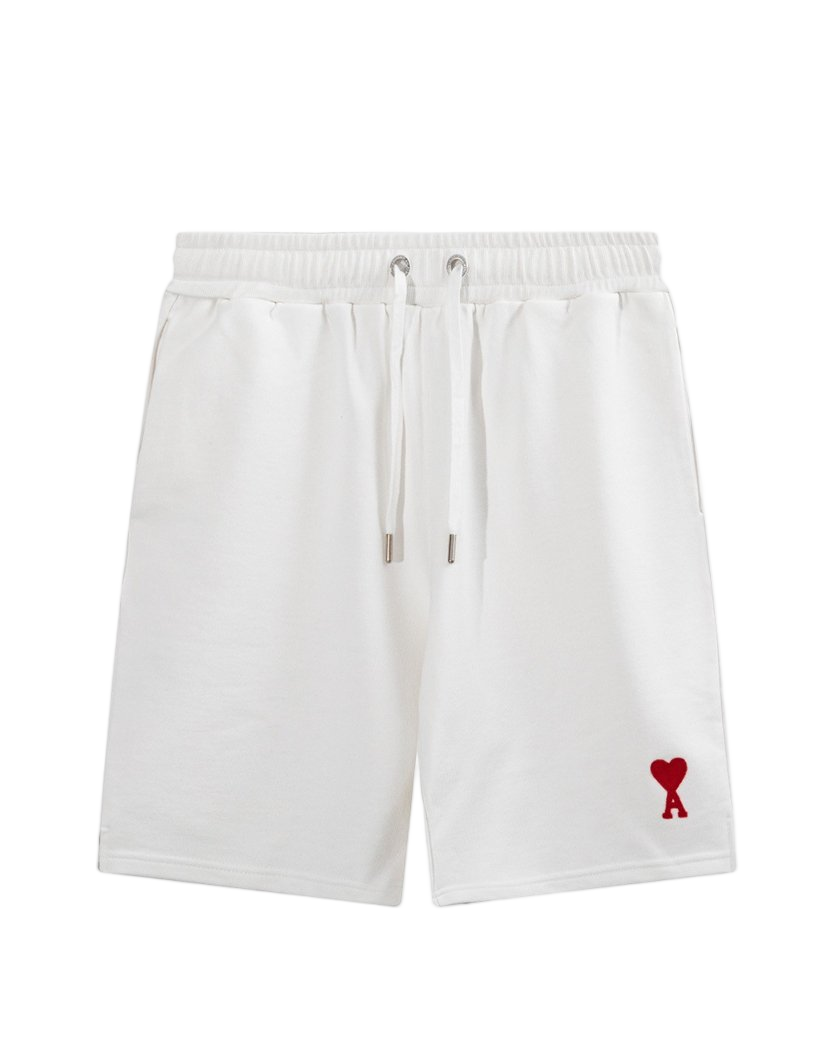 AMI Paris Cotton Shortened Shorts White