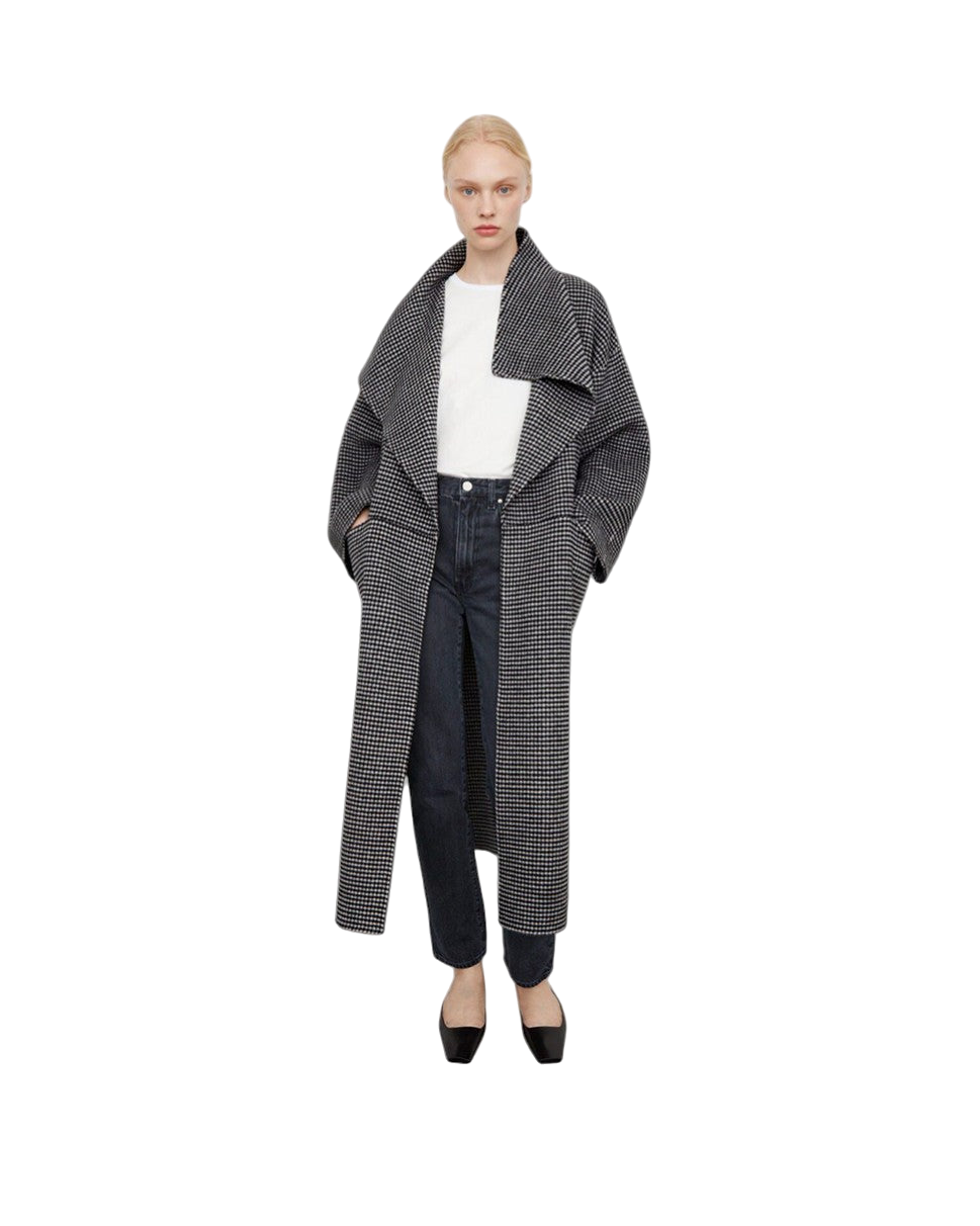 Toteme Annecy Coat Shawl-Lapel Wool-Blend Houndstooth