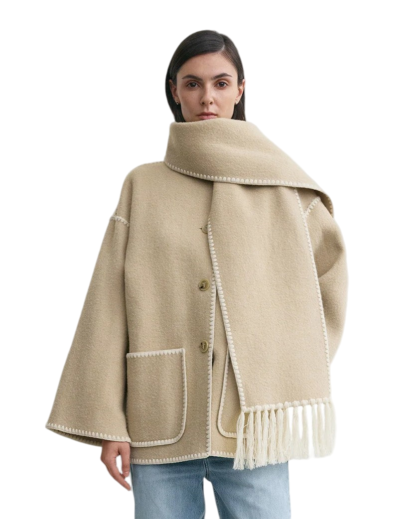Toteme Embroidered Scarf Jacket Harvest