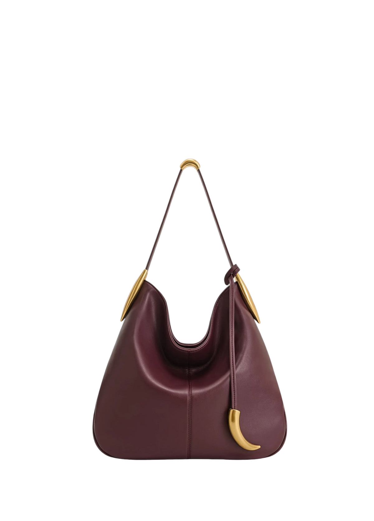 JW PEI Nina Metal Charm Hobo Bag Burgundy