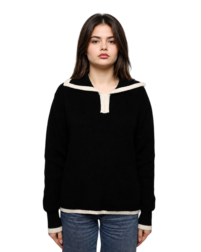 Low Classic Knit Polo Sweater Black