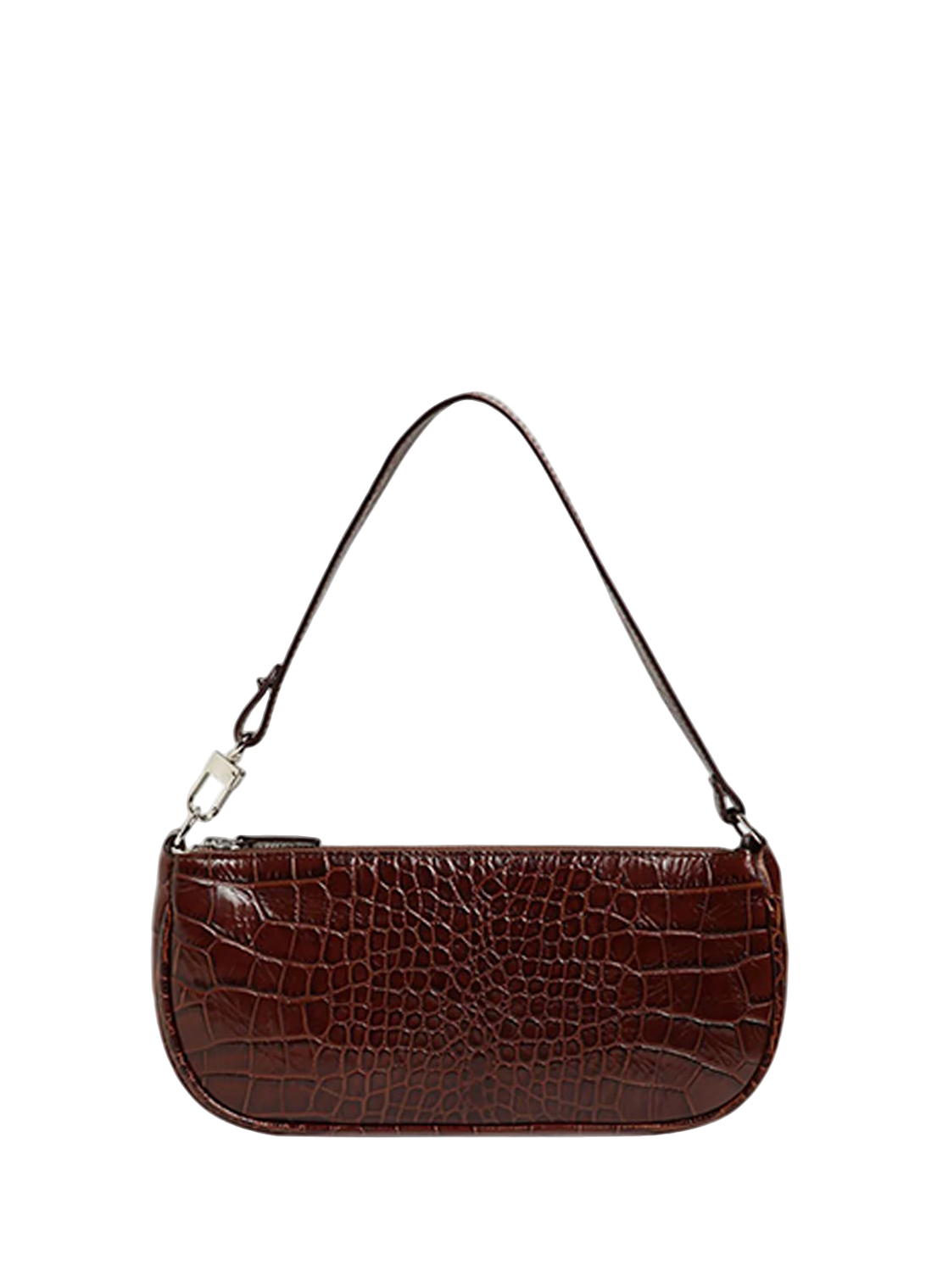 By Far Rachel Croco Embossed Leather Nutella