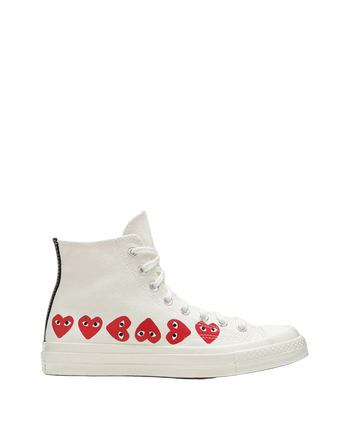 Converse x Comme Des Garcons Play Red Multi Hearts High Top White