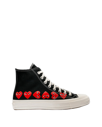 Converse x Comme Des Garcons Play Red Multi Hearts High Top Black