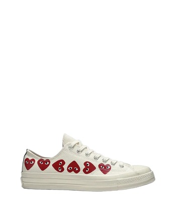 Converse x Comme Des Garcons Play Red Multi Hearts Low Top White