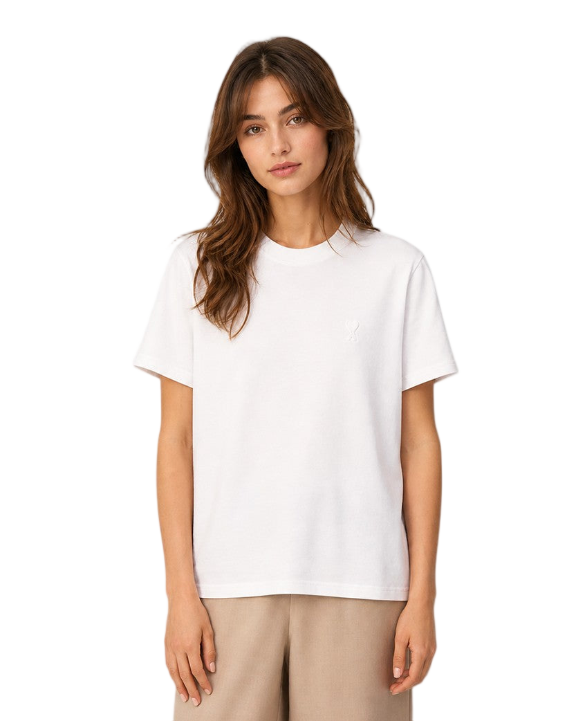AMI Paris Ami De Coeur White Heart T-Shirt White