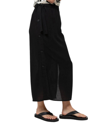 Toteme Side Button Drawstring Skirt Black