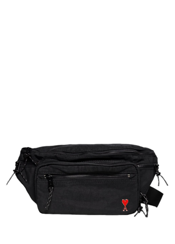 AMI Paris Ami De Coeur Bum Bag Black