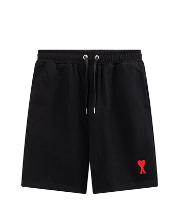 AMI Paris Cotton Shortened Shorts Black