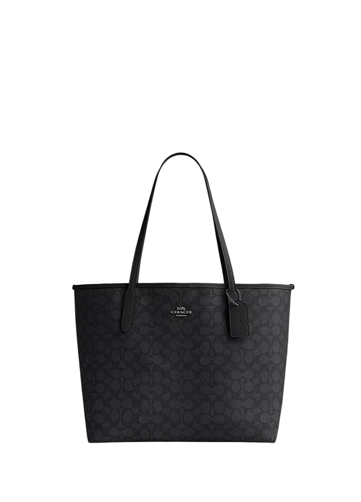 Coach City Tote In Signature Canvas Black