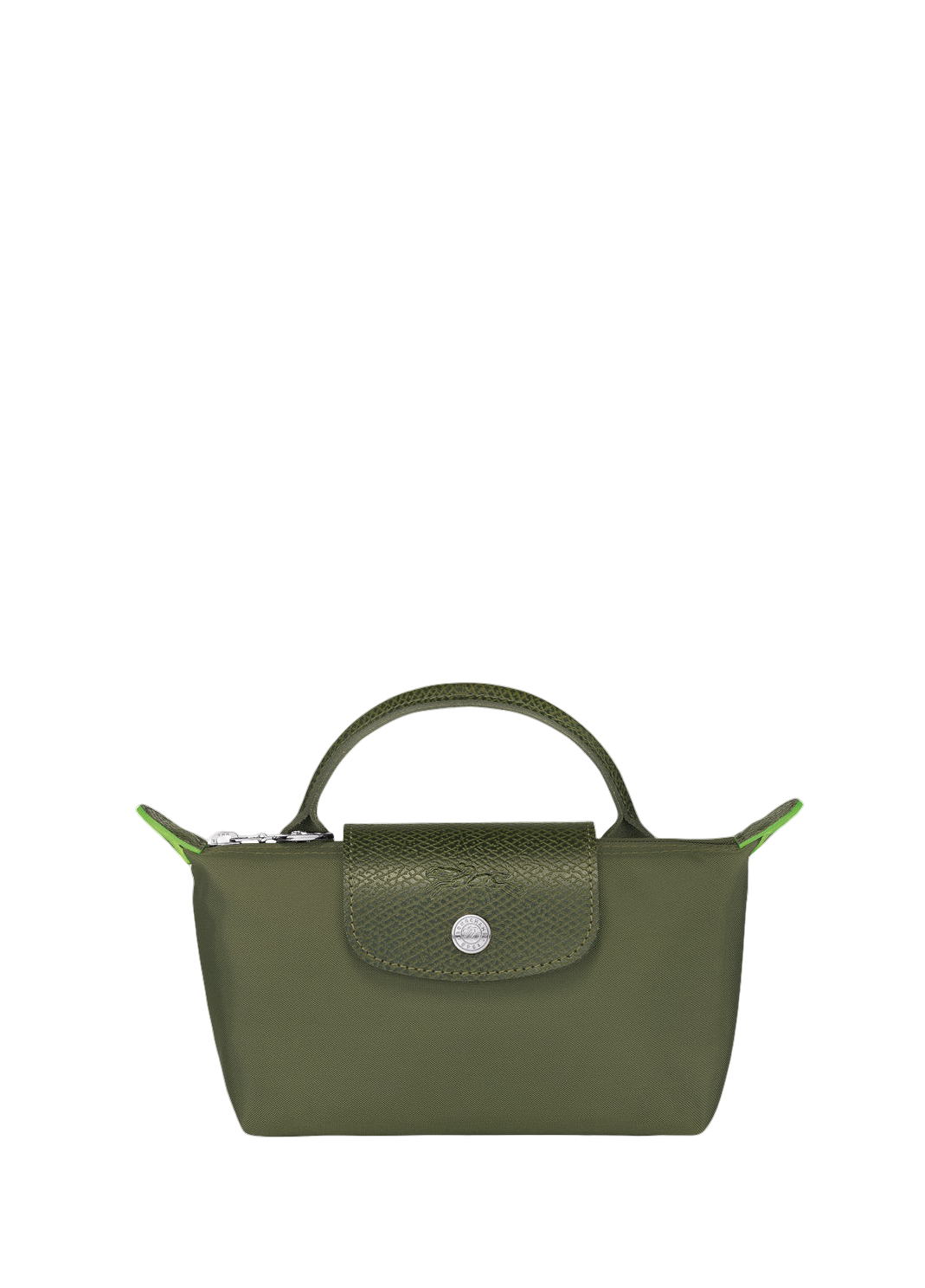 Longchamp Le Pliage Green Pouch With Handle Forest