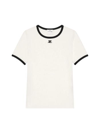Courreges Contrast Cotton T-shirt White